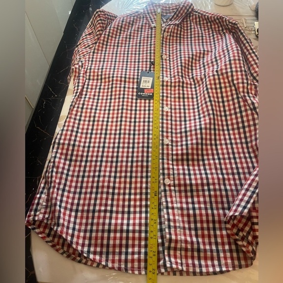 Connor Men's  Checkered cotton Long Sleeve Collared Button Up Shirt Size XS - Picture 7 of 7